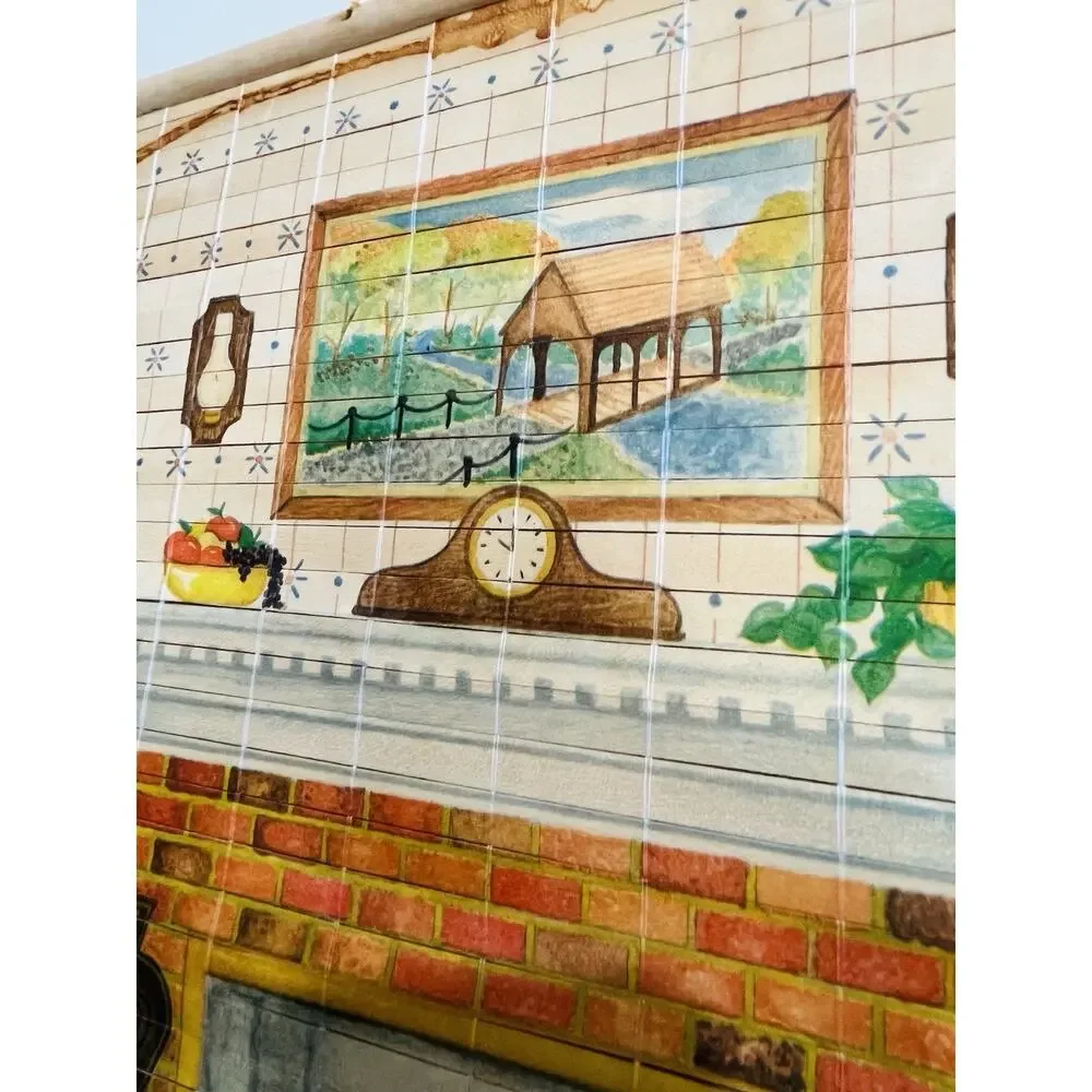 Giftco Bamboo Scroll Calendar 1987 Double Sided Wall Hanging Kitty Cat 32
